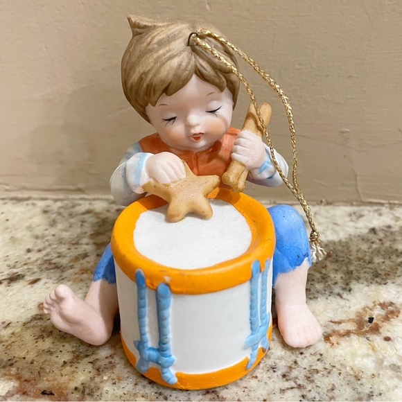 Drummer Boy Porcelain Vintage Christmas Tree Ornament - Picture 1 of 8